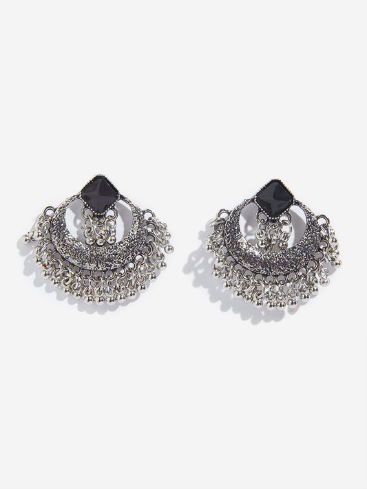 Westside Accessories Silver Crescent Design Earrings
