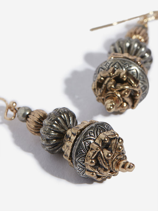 Westside Accessories Gold Beaded Jhumka Earrings