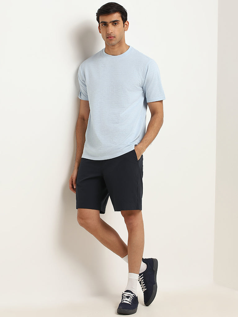WES Lounge Blue Relaxed Fit Knit T-Shirt
