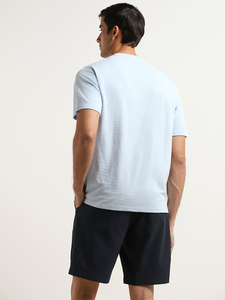 WES Lounge Blue Relaxed Fit Knit T-Shirt