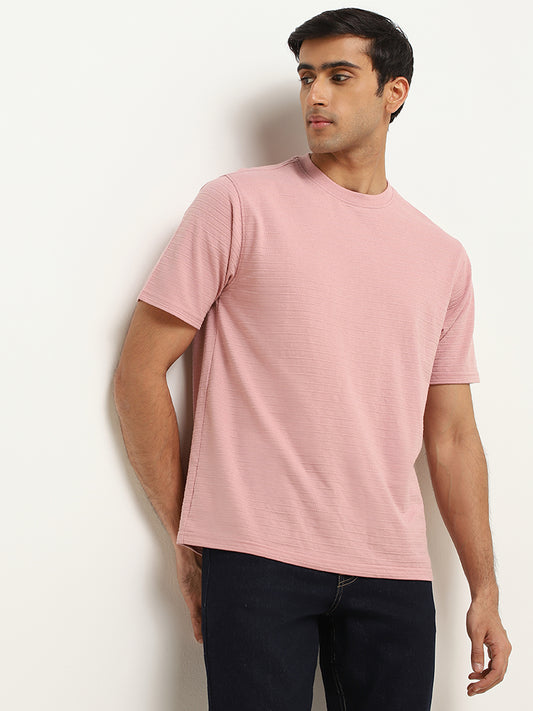 WES Lounge Dusty Pink Relaxed Fit Knit T-Shirt