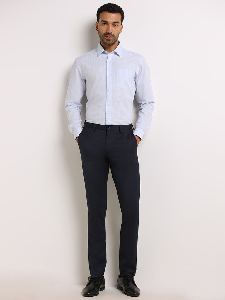WES Formals Light Blue Relaxed Fit Shirt