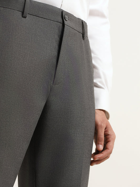 WES Formals Grey Relaxed Fit Trousers