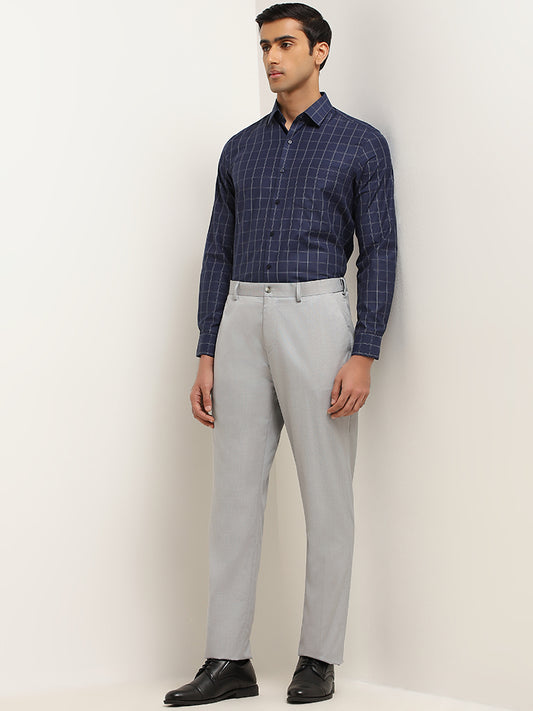 WES Formals Light Grey Relaxed Fit Trousers