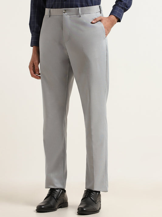 WES Formals Light Grey Relaxed Fit Trousers