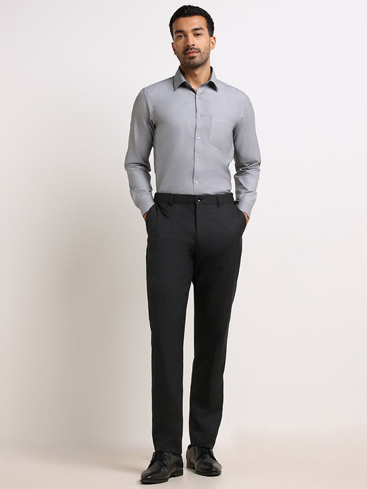 WES Formals Black Relaxed Fit Trousers