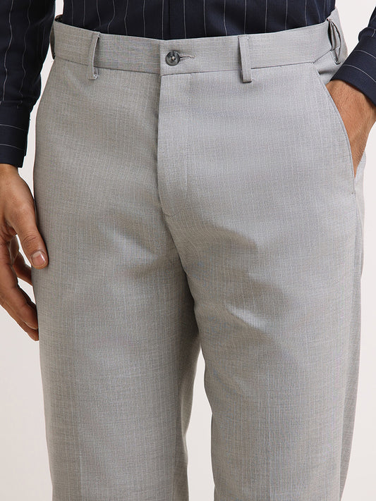 WES Formals Grey Slim Fit Trousers