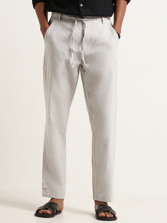 ETA Grey Relaxed-Fit Mid-Rise Chinos