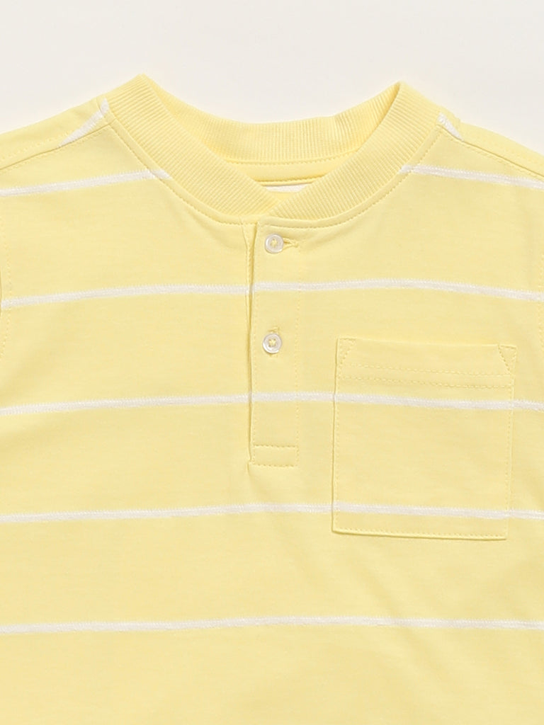 HOP Kids Yellow Striped T-Shirt