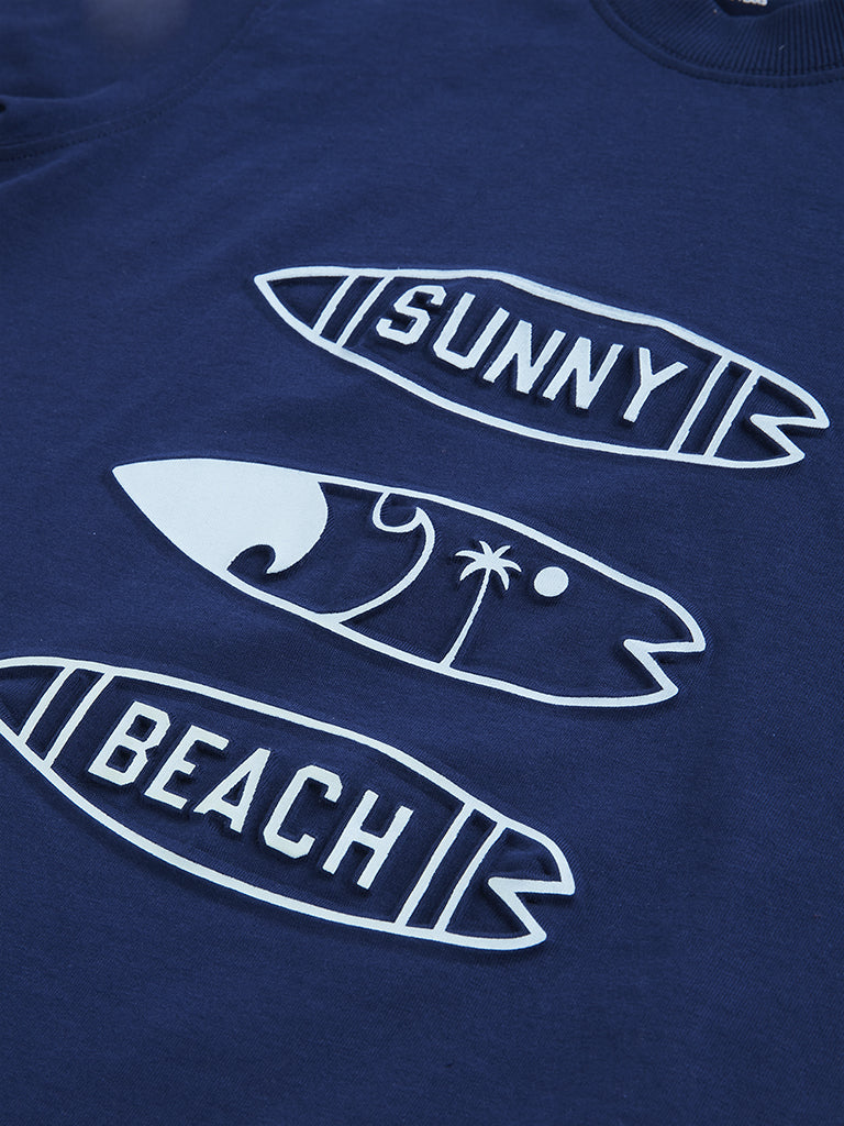HOP Kids Navy Text Design T-Shirt