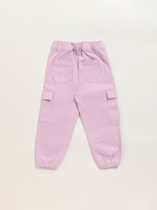 HOP Kids Lilac Mid-Rise Cargo Joggers