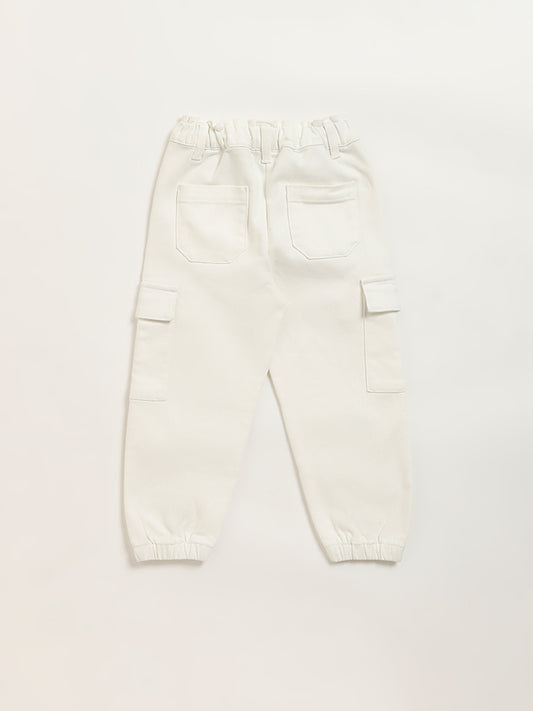 HOP Kids Off-White Cargo Joggers