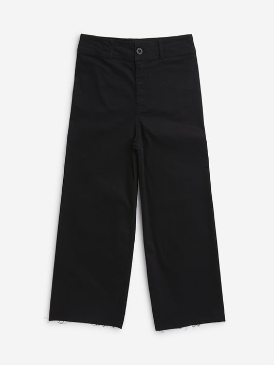 Y&F Kids Black High Rise Straight Fit Jeans