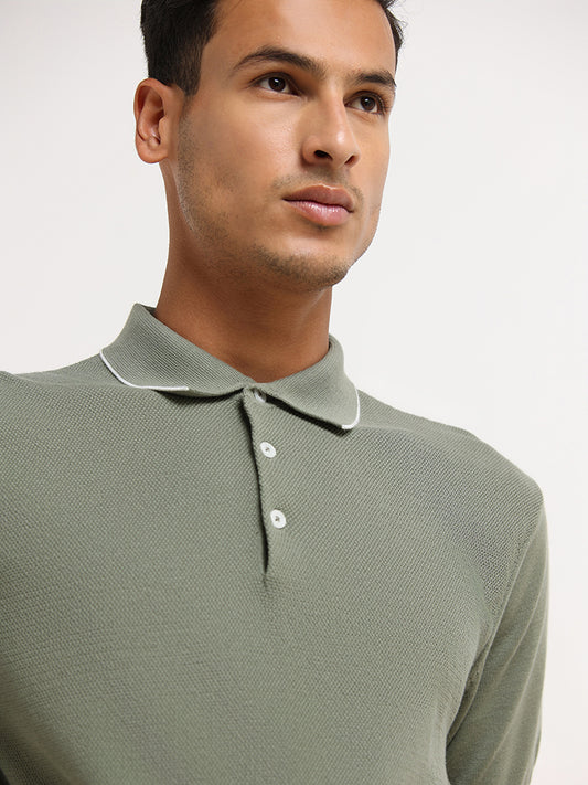 Ascot Sage Cotton Relaxed Fit Polo T-Shirt