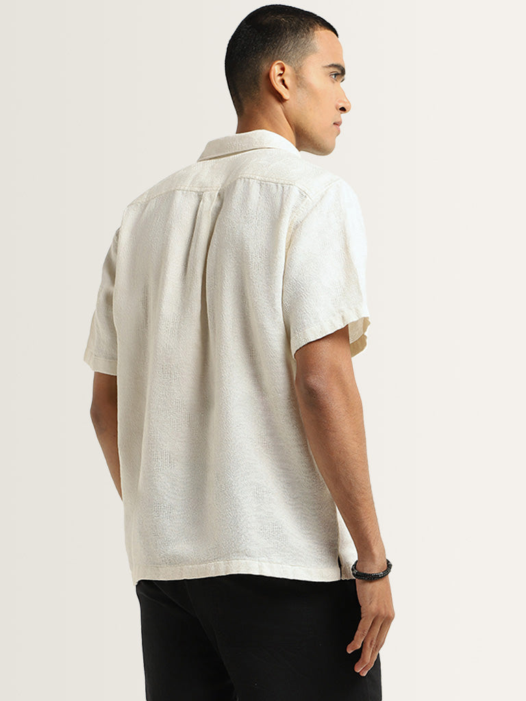 ETA Off-White Self-Patterned Relaxed Fit Shirt