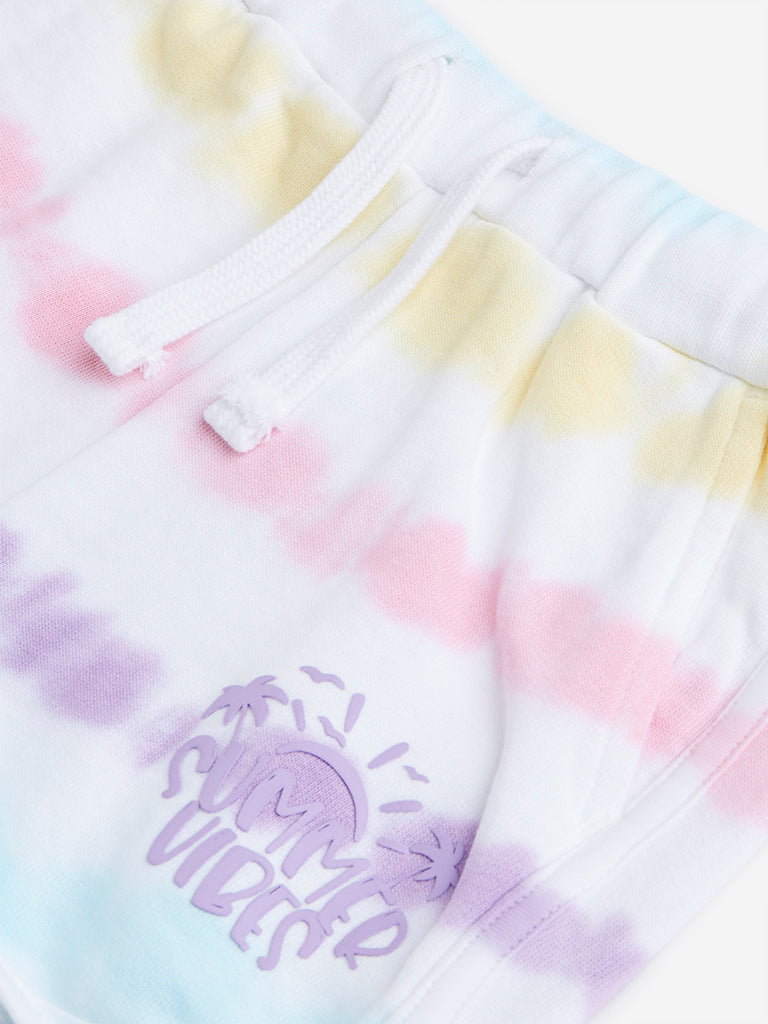 HOP Kids Multicolor Tie-Dye Printed Shorts