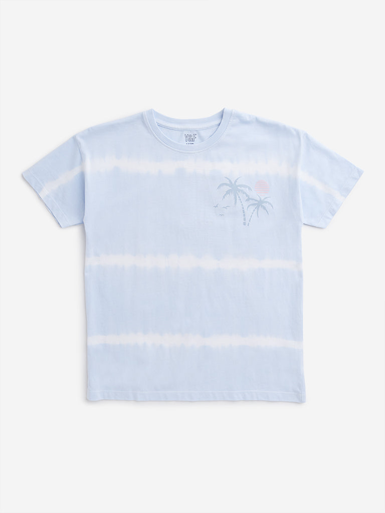 Y&F Kids Blue Tropical Design T-Shirt