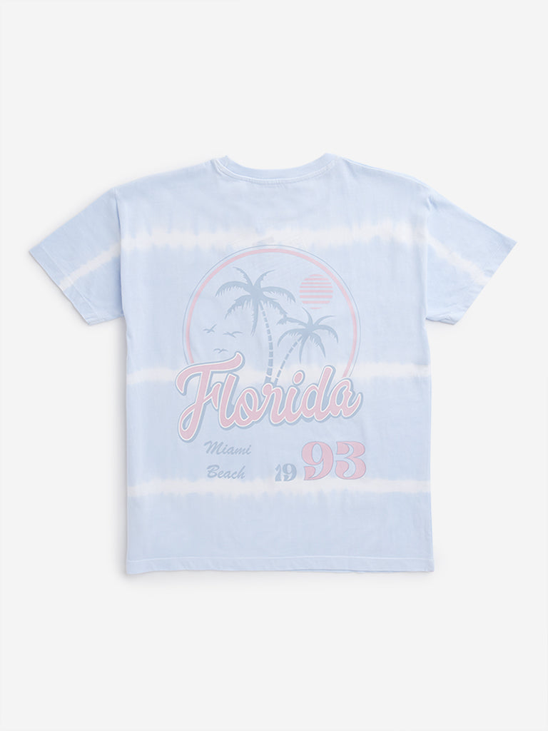 Y&F Kids Blue Tropical Design T-Shirt