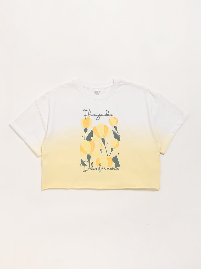 Y&F Kids Yellow Crop T-Shirt