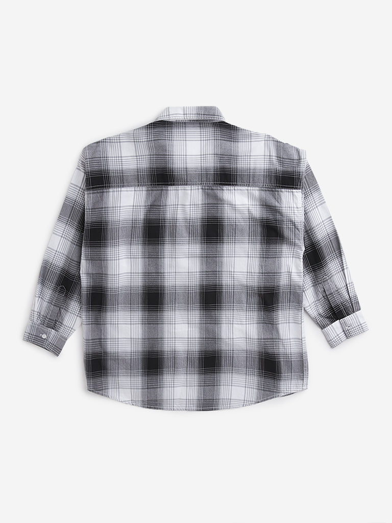 Y&F Kids Black Checkered Shirt
