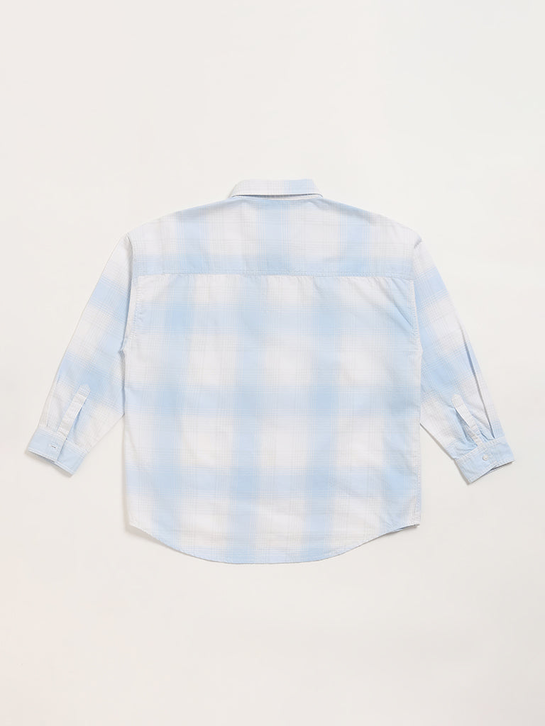 Y&F Kids Blue Checkered Shirt