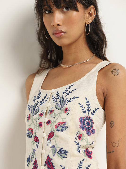 Bombay Paisley White Floral Top