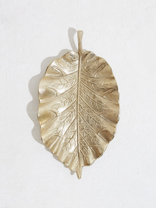 Westside Home Gold Leaf Design Decorative Platter-Large