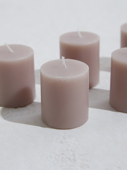 Westside Home Taupe Votive Candles (Set of 6)