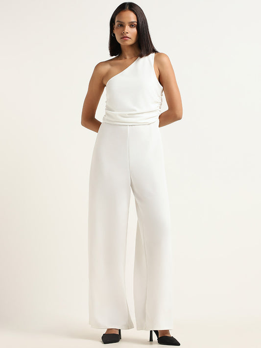 Wardrobe Plain White Jumpsuit