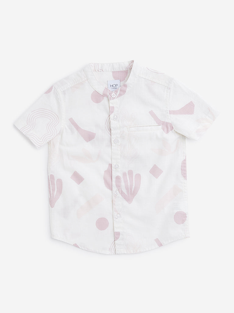 HOP Kids Light Pink Printed Shirt