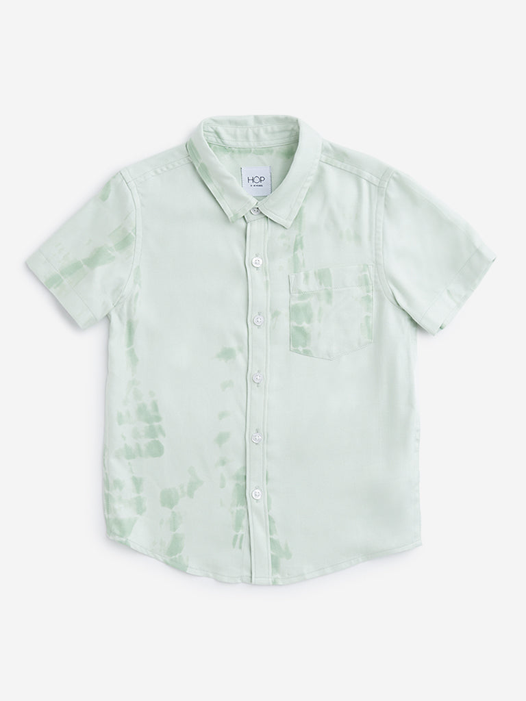 HOP Kids Sage Abstract Printed Shirt