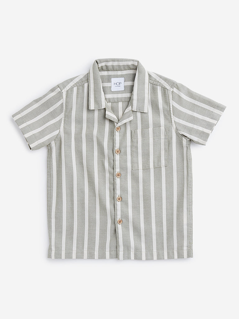 HOP Kids Olive Striped Shirt