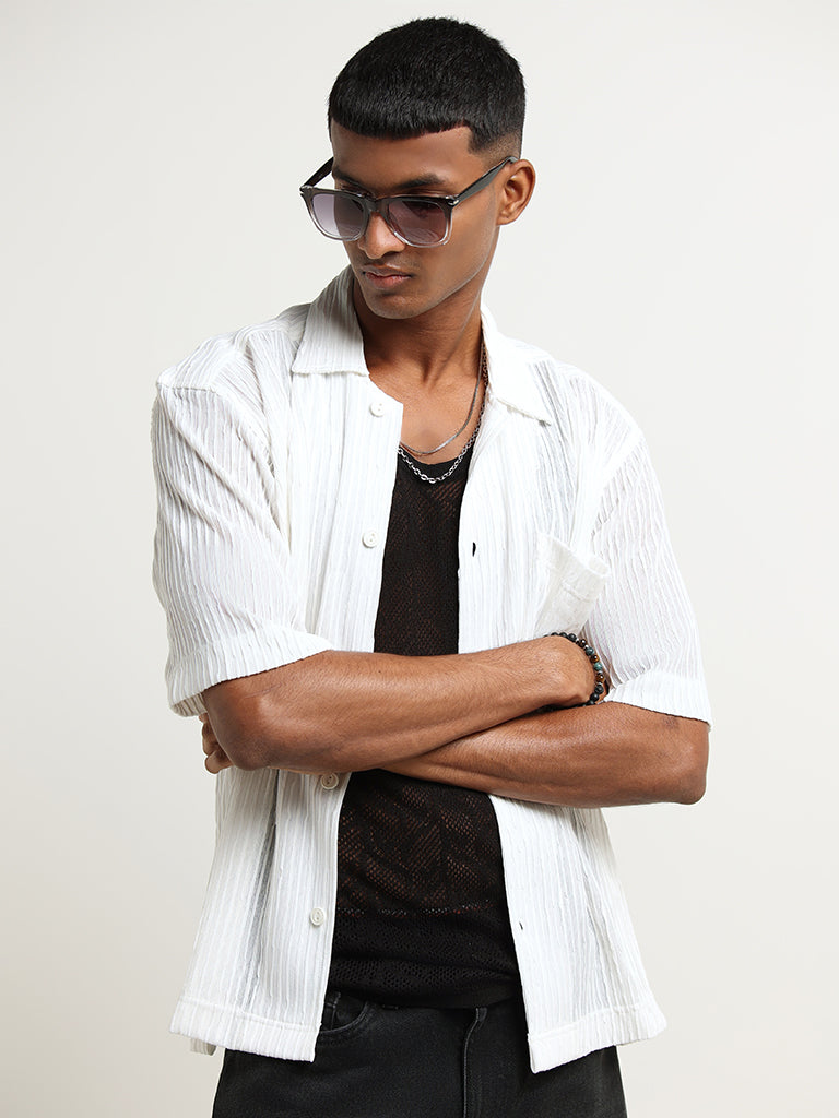Nuon White Relaxed Fit Shirt