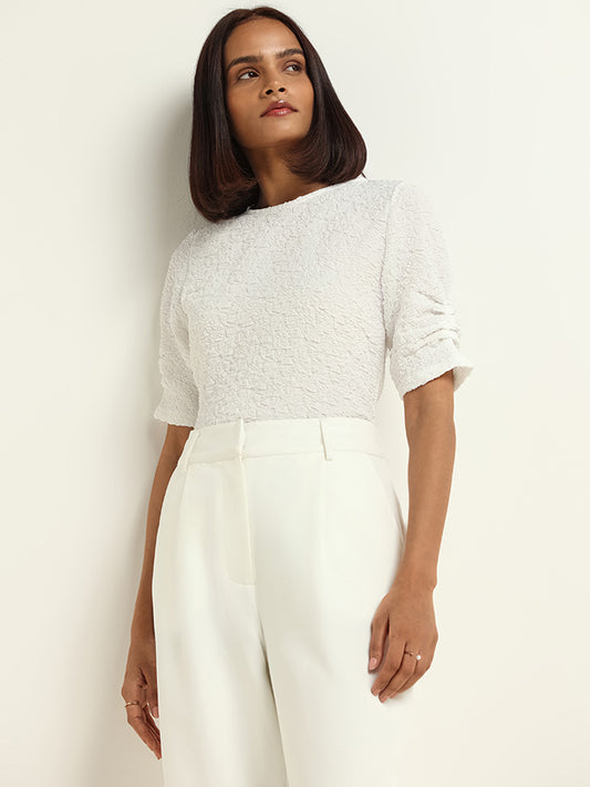 Wardrobe Off-White Self-Patterned Top