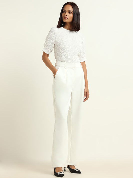 Wardrobe Off-White Self-Patterned Top