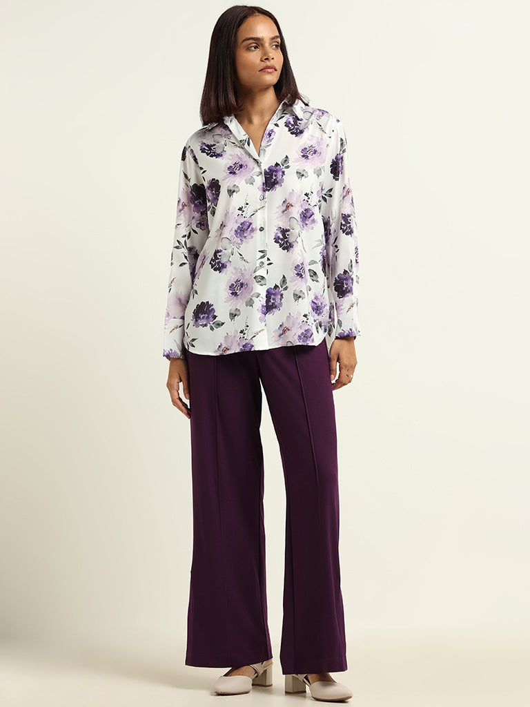 Wardrobe Plain Purple Trousers