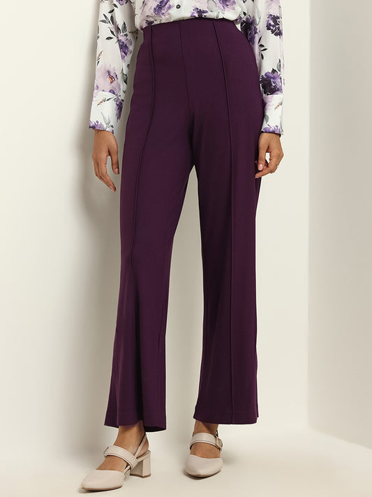 Wardrobe Plain Purple Trousers
