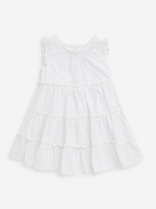 HOP Kids White Tiered Dress