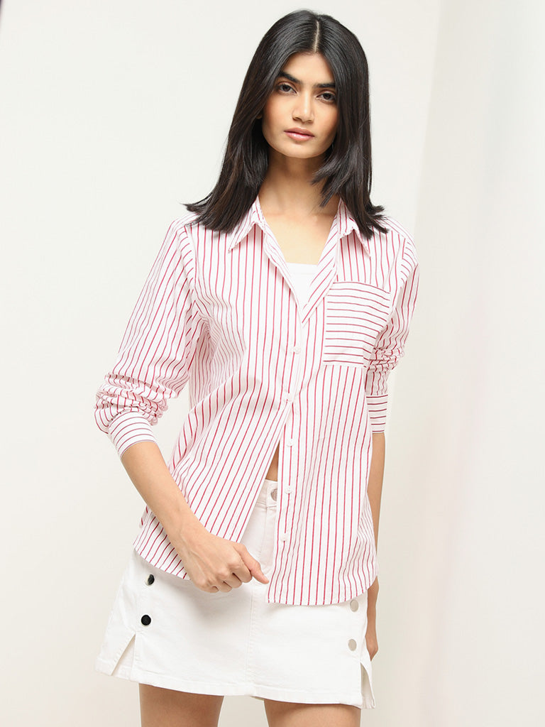 Nuon Red Striped Shirt