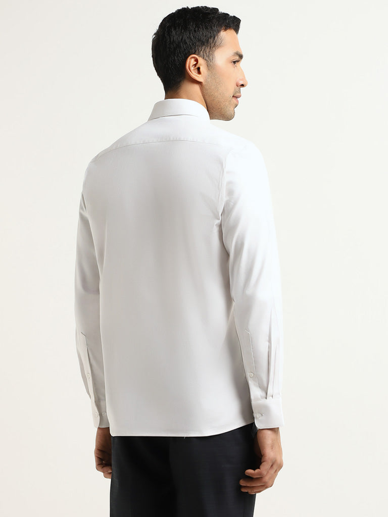 WES Formals White Slim-Fit Shirt
