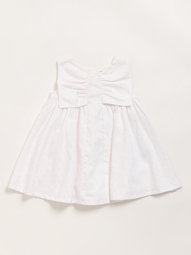 HOP Baby White Polka Dot Flared Dress