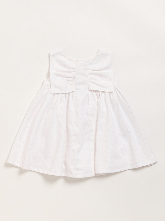 HOP Baby White Polka Dot Flared Dress
