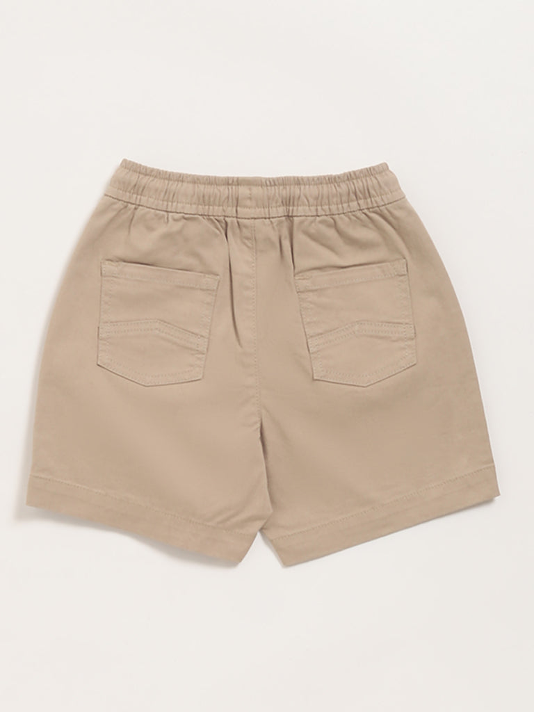 HOP Kids Beige Cotton Shorts