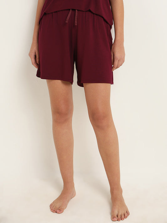 Wunderlove Burgundy Super-Soft Supersoft Shorts