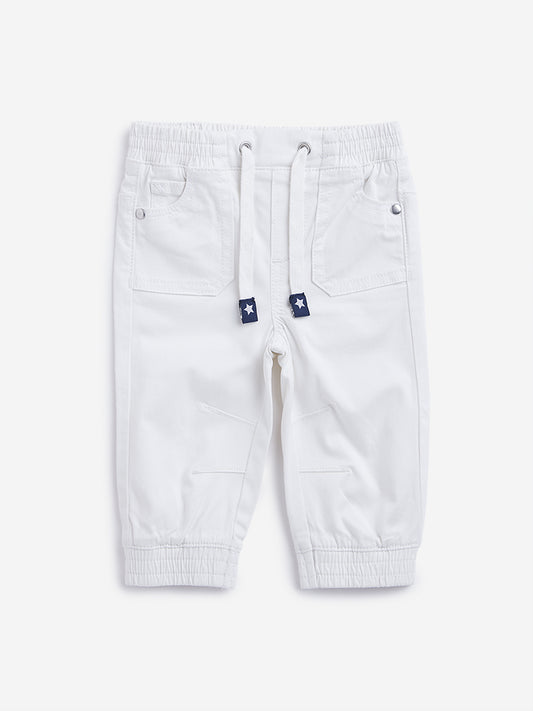 HOP Baby White Solid Joggers