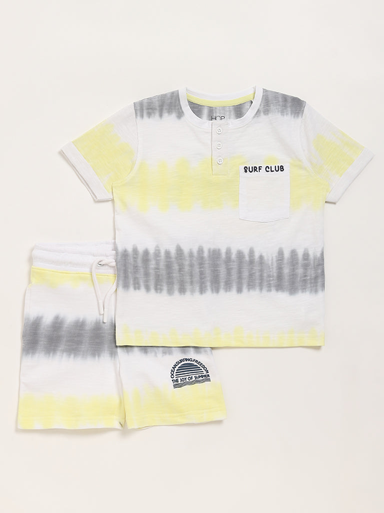 HOP Kids Off-White Tie-Dye T-Shirt & Shorts Set