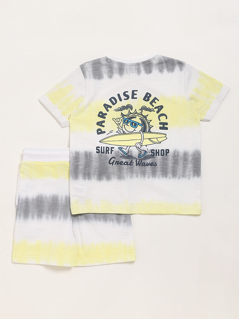 HOP Kids Off-White Tie-Dye T-Shirt & Shorts Set