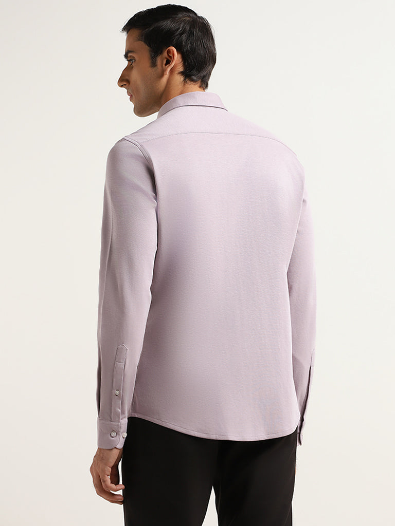 WES Formals Lilac Slim-Fit Shirt