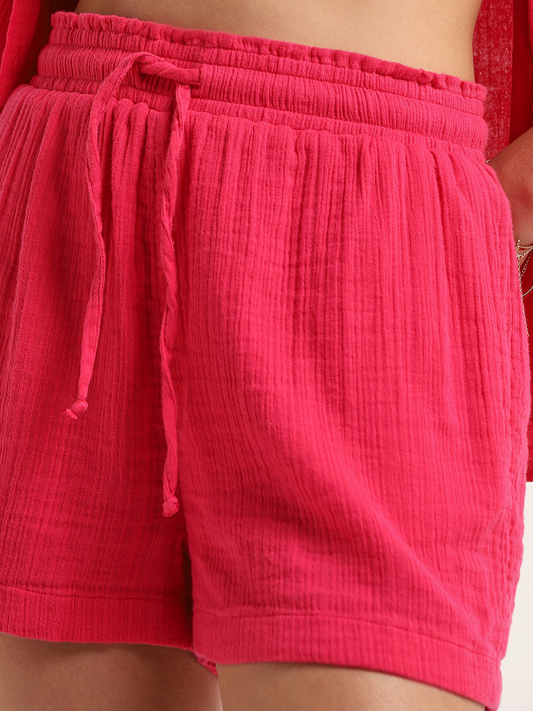 Wunderlove Pink Self-Patterned Shorts