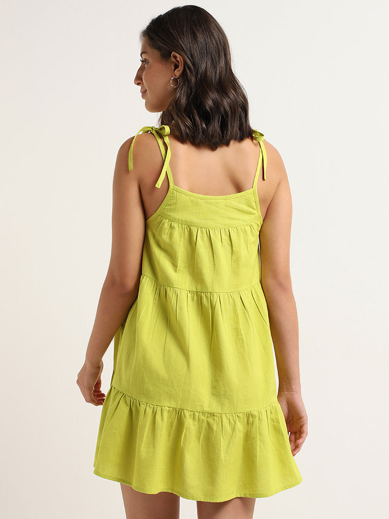 Wunderlove Lime Cotton Beach Dress